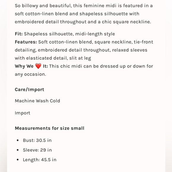 Free People Boho White Emory Embroidered Midi Dress -Oversized Small - NWOT - Picture 6 of 13